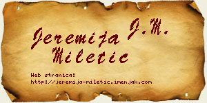 Jeremija Miletić vizit kartica
